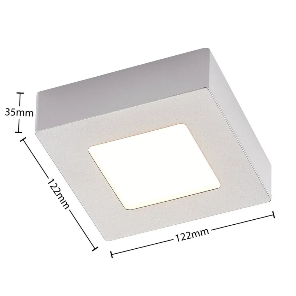 Loftlamper ^ PRIOS LED-loftlampe Alette, sølv, 12,2 cm, dæmpbar