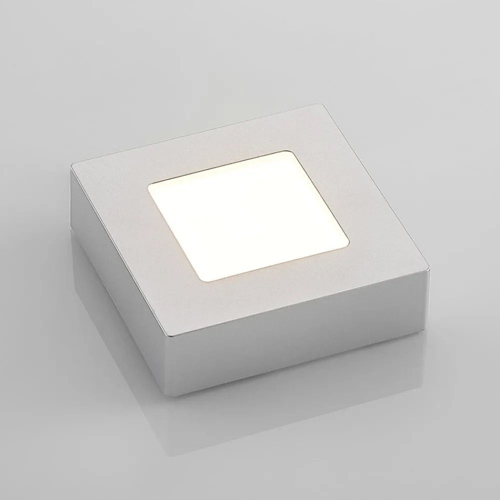 Loftlamper ^ PRIOS LED-loftlampe Alette, sølv, 12,2 cm, dæmpbar