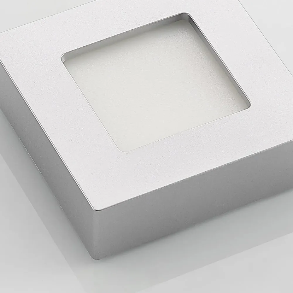Loftlamper ^ PRIOS LED-loftlampe Alette, sølv, 12,2 cm, dæmpbar
