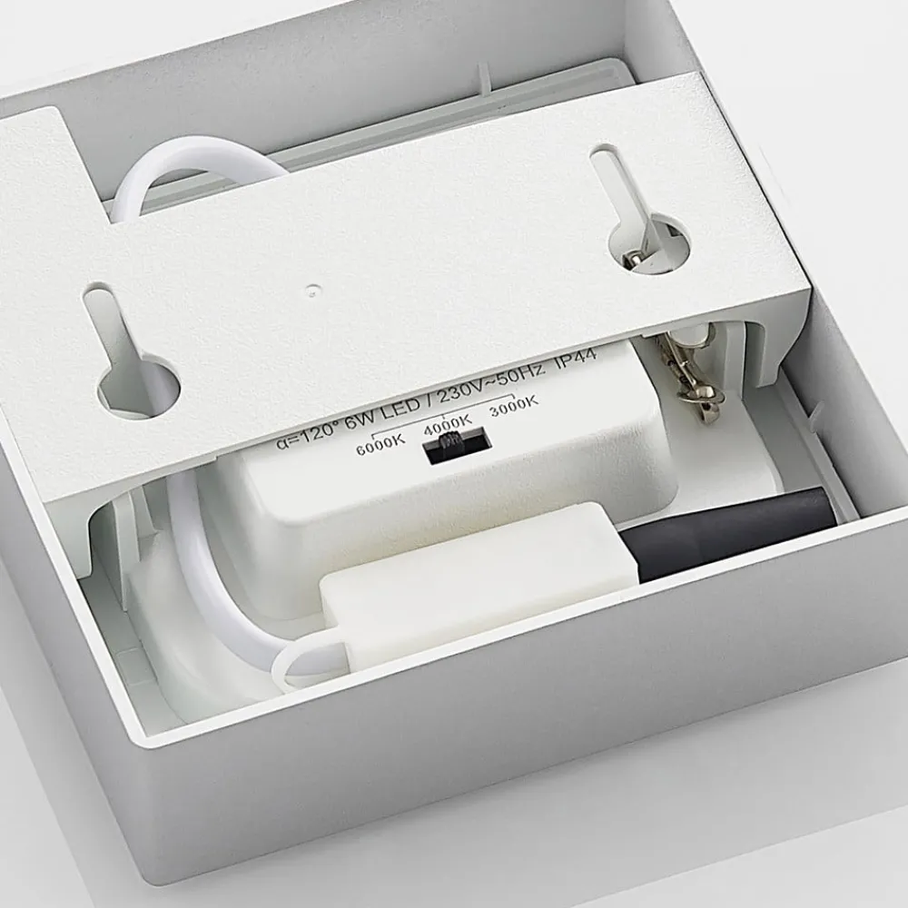 Loftlamper ^ PRIOS LED-loftlampe Alette, sølv, 12,2 cm, dæmpbar