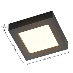 PRIOS Loftlamper > LED-loftlampe Alette, sort, 12 W, CCT, dæmpbar