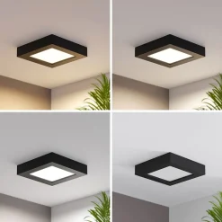 PRIOS Loftlamper > LED-loftlampe Alette, sort, 12 W, CCT, dæmpbar