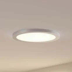 PRIOS Loftlamper|Indbygningsspots > LED-loftlampe Aureka, Ø 33 cm, sølv, metal