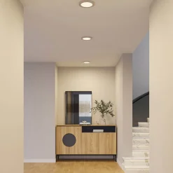 PRIOS Loftlamper|Indbygningsspots > LED-loftlampe Aureka, Ø 23 cm, sølv, metal