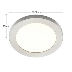 PRIOS Loftlamper|Indbygningsspots > LED-loftlampe Aureka, Ø 23 cm, sølv, metal