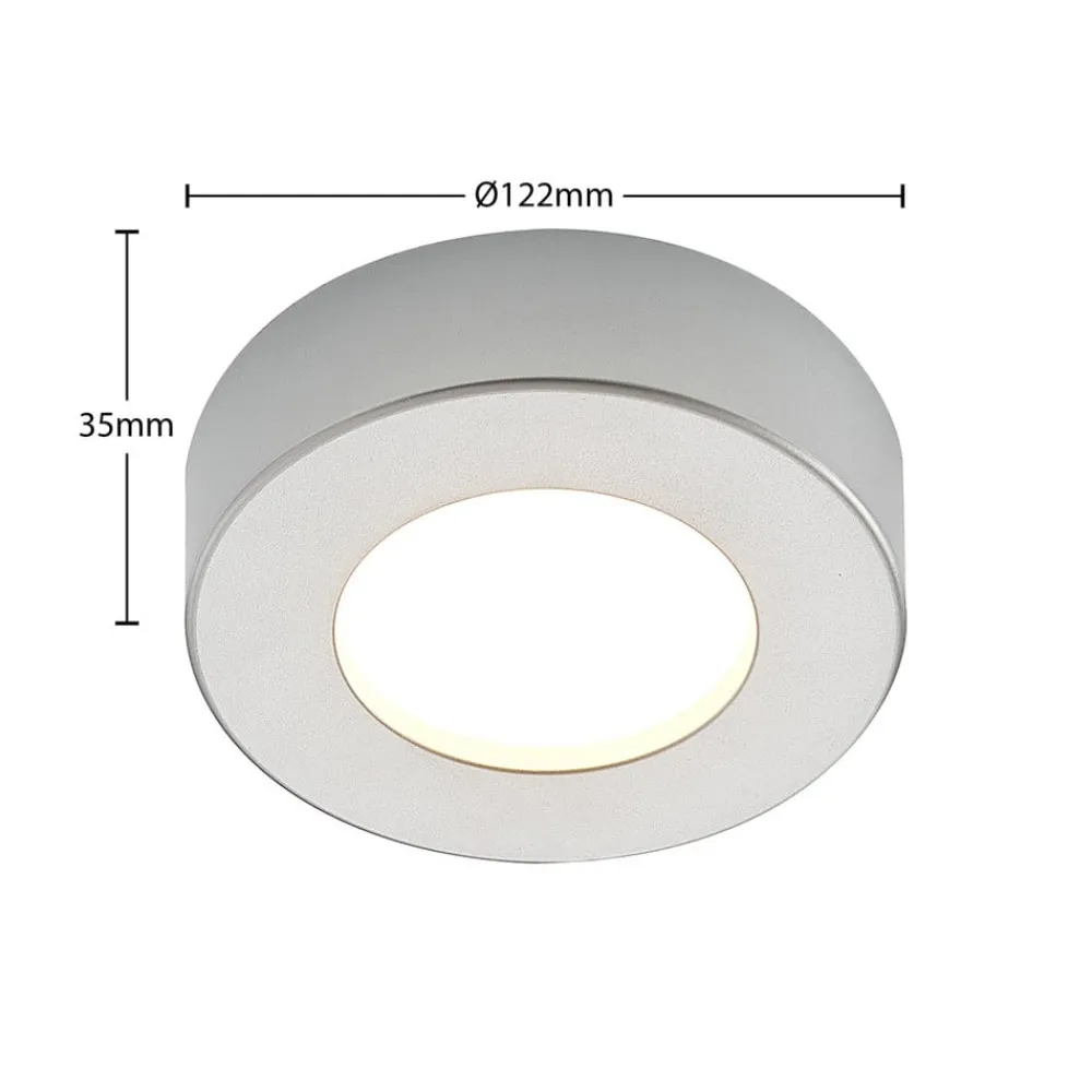 PRIOS Loftlamper > LED-loftlampe Edwina, sølv, 12 cm, CCT, IP44