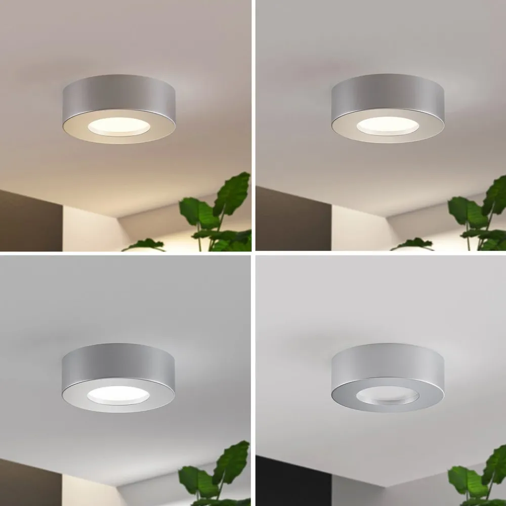 PRIOS Loftlamper > LED-loftlampe Edwina, sølv, 12 cm, CCT, IP44