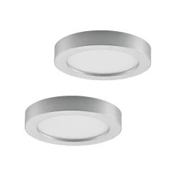 PRIOS Loftlamper|Indbygningsspots > LED-loftlampe Edwina, sølv, 23 cm, sæt med 2 stk