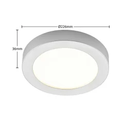 PRIOS Loftlamper|Indbygningsspots > LED-loftlampe Edwina, sølv, 23 cm, sæt med 2 stk