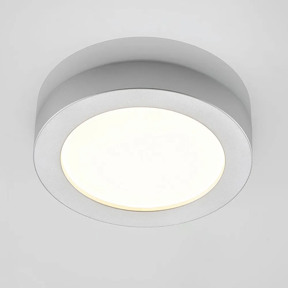 PRIOS Loftlamper|Indbygningsspots > LED-loftlampe Edwina, sølv, 23 cm, sæt med 2 stk