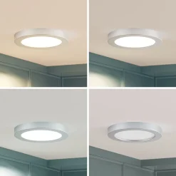 PRIOS Loftlamper|Indbygningsspots > LED-loftlampe Edwina, sølv, 23 cm, sæt med 2 stk