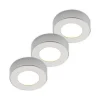 PRIOS Loftlamper > LED-loftlampe Edwina, sølv, 12 cm, sæt med 3 stk