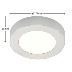 Loftlamper ^ PRIOS LED-loftlampe Edwina, sølv, 18 cm, sæt med 2 stk