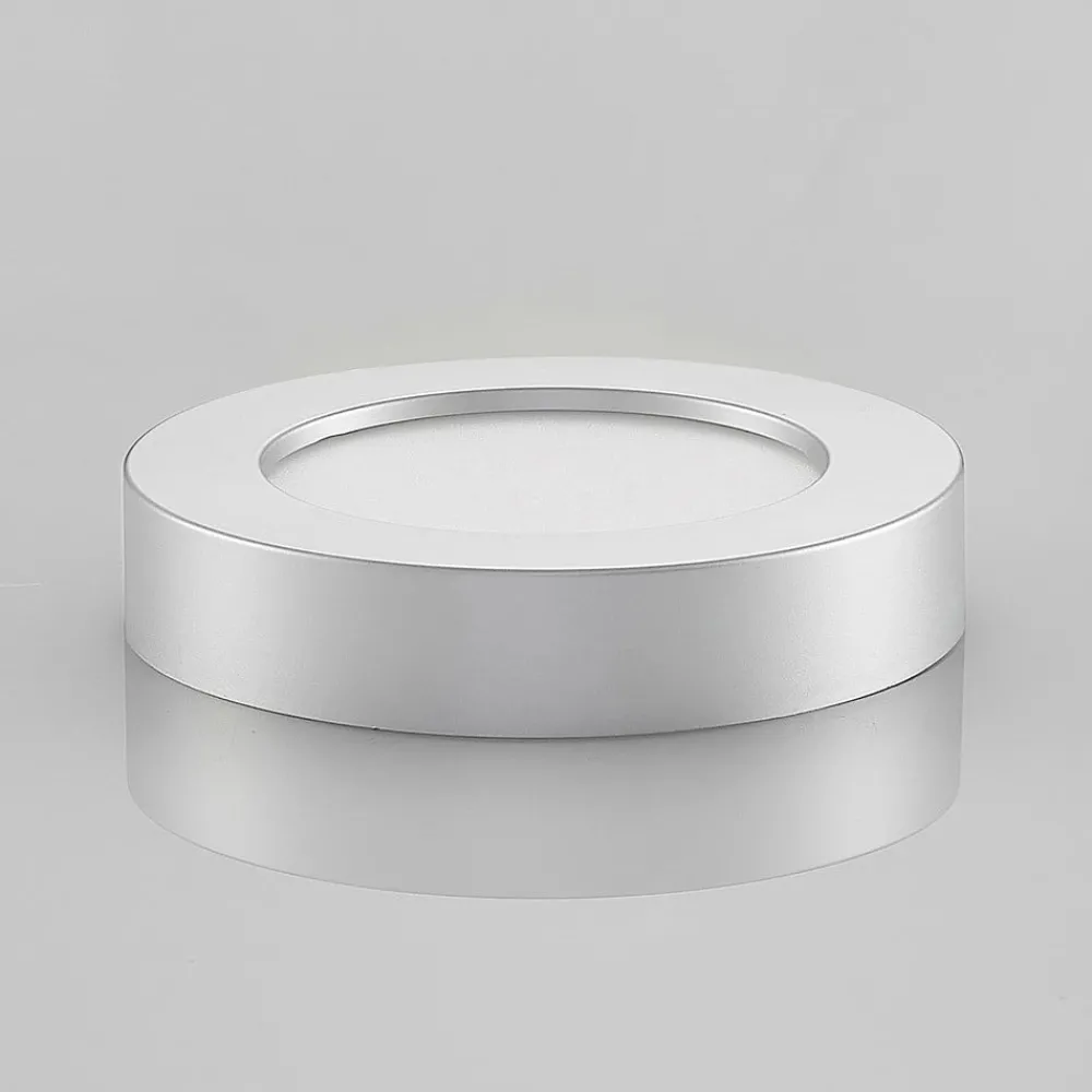Loftlamper ^ PRIOS LED-loftlampe Edwina, sølv, 18 cm, sæt med 2 stk