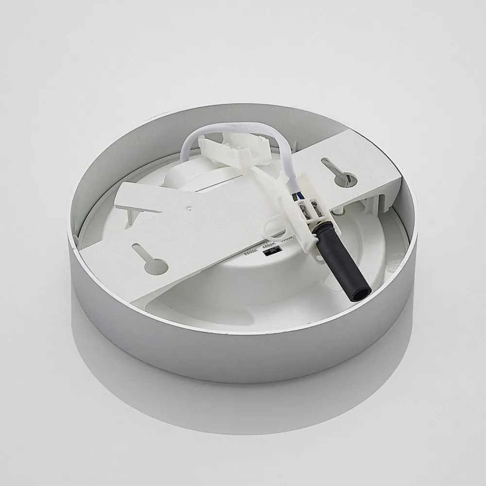 Loftlamper ^ PRIOS LED-loftlampe Edwina, sølv, 18 cm, sæt med 2 stk