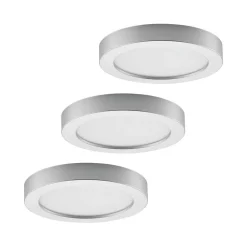 Loftlamper ^ PRIOS LED-loftlampe Edwina, sølv, 25 cm, sæt med 3 stk