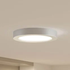 Loftlamper ^ PRIOS LED-loftlampe Edwina, sølv, 25 cm, sæt med 3 stk