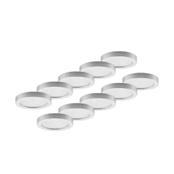 PRIOS Loftlamper > LED-loftlampe Edwina, sølv, 25 cm, sæt med 10 stk