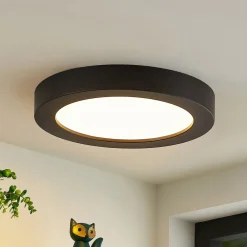 PRIOS Loftlamper|Loftlamper > LED-loftlampe Edwina, sort, 23 cm, CCT, IP44
