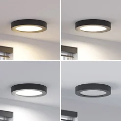 PRIOS Loftlamper|Loftlamper > LED-loftlampe Edwina, sort, 23 cm, CCT, IP44