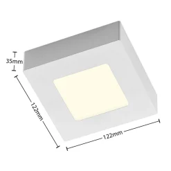 Loftlamper ^ PRIOS LED-loftslampe Alette, hvid, 12,2 cm, dæmpbar