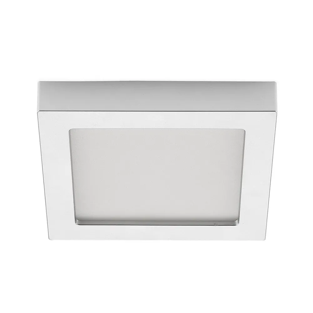 Loftlamper ^ PRIOS LED-loftslampe Alette, sølv, 22,7 cm, 18W, dæmpbar