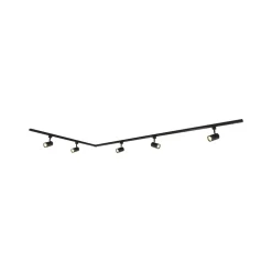 Gang|Pendellamper ^ PRIOS 1 lyskilde skinnesystem Jorell, sort, 5 lyskilder, GU10