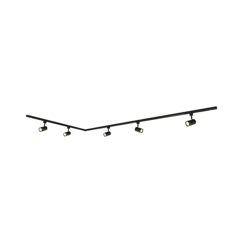 Gang|Pendellamper ^ PRIOS 1 lyskilde skinnesystem Jorell, sort, 5 lyskilder, GU10