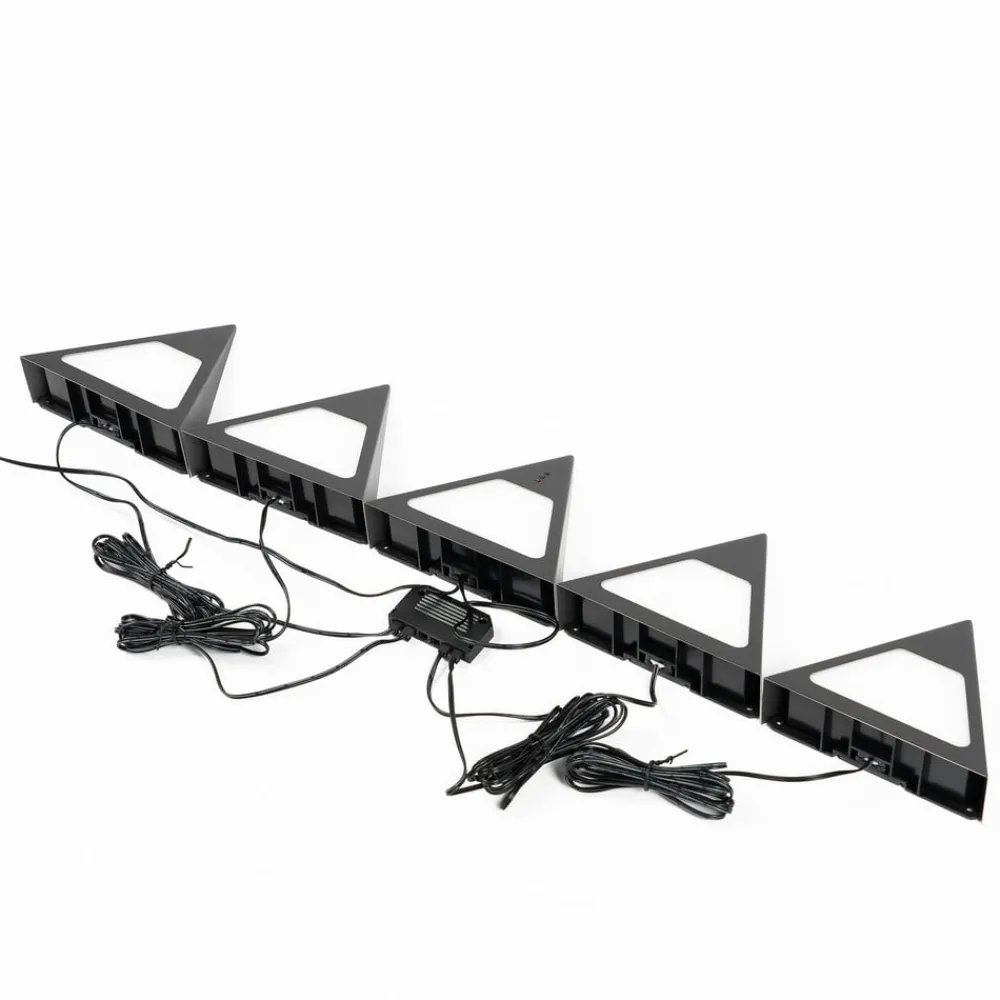 Underskabsbelysning ^ PRIOS Odia LED-underskabsbelysning, sort, sæt med 5 stk