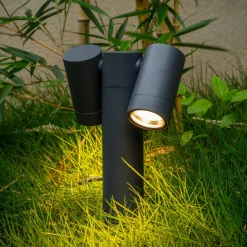 PRIOS Terrassebelysning|Udendørs Spot > spot med jordspyd Tulimar, 40 cm, antracit, 2 lyskilder