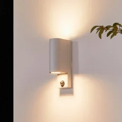 PRIOS Væglampe Med Sensor|Væglamper > udendørs væglampe Tetje, hvid, rund, sensor