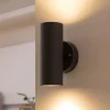 Væglamper ^ PRIOS udendørs væglampe Tulimar, 2 lyskilder, antracit, metal