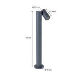 Terrassebelysning|Gadebelysning ^ PRIOS vejlampe Tulimar, 1 lyskilde, 60 cm, metal, IP65