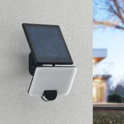 Solcelle Lampe Med Sensor|Væglampe Med Sensor ^ PRIOS Yahir LED-solcellevægspot, sensor, sort