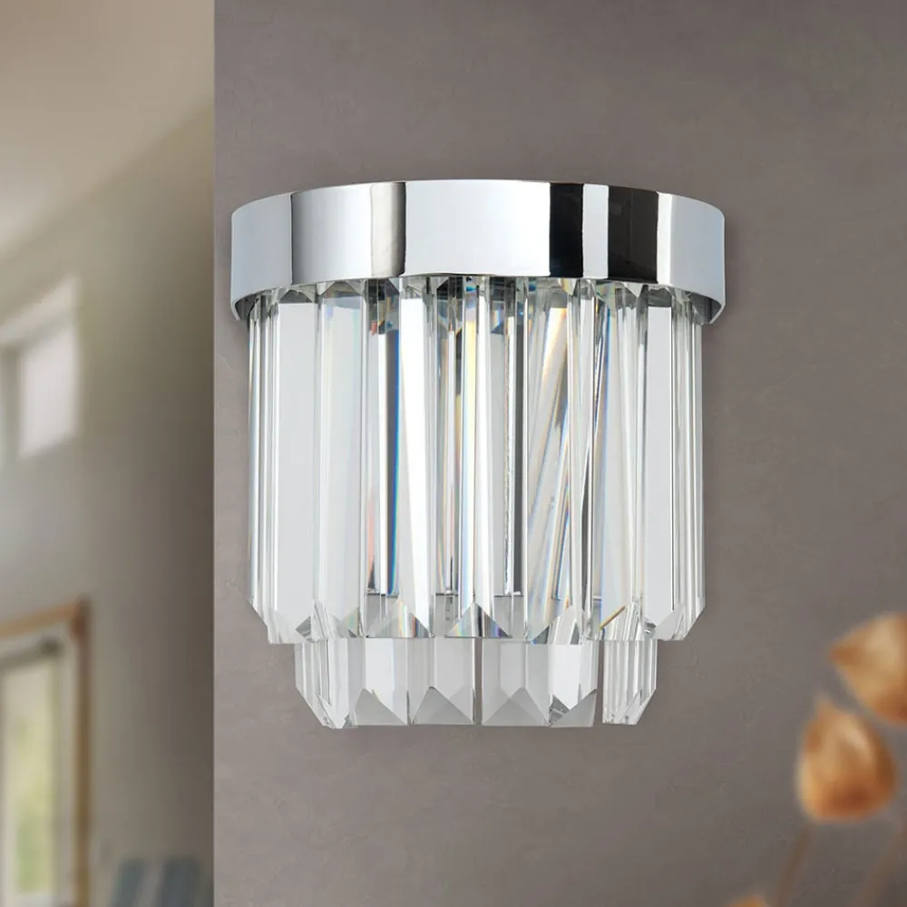 Væglamper ^ ORION Prism LED-væglampe med up- and downlight, krom
