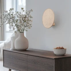 TK Lighting Væglamper > Pulse væglampe, jute-skærm, naturbrun, Ø 30 cm