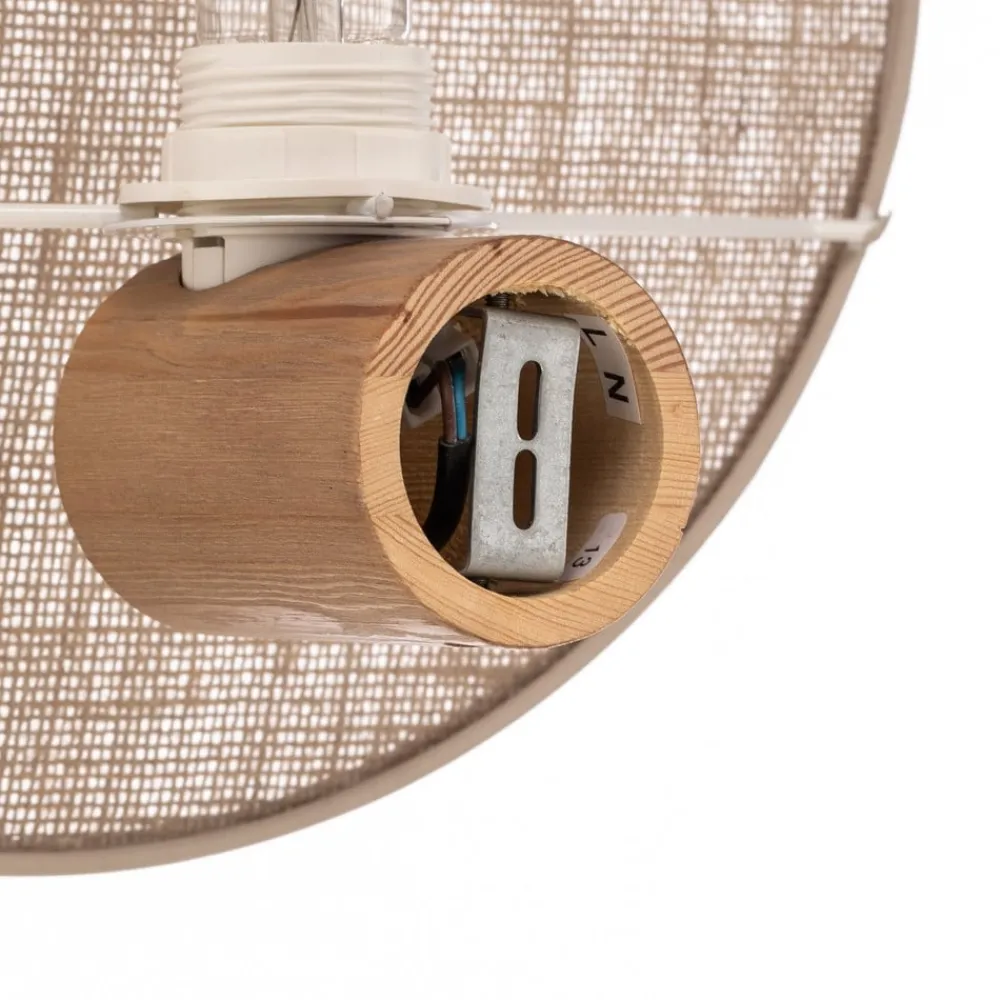 TK Lighting Væglamper > Pulse væglampe, jute-skærm, naturbrun, Ø 30 cm