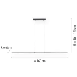 PURE Pendellamper > LED hængelampe Lite, antracit, 160 cm, CCT, dæmpbar