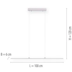 Pendellamper ^ PURE LED hængelampe Lite, sølv, 100 cm, CCT, dæmpbar