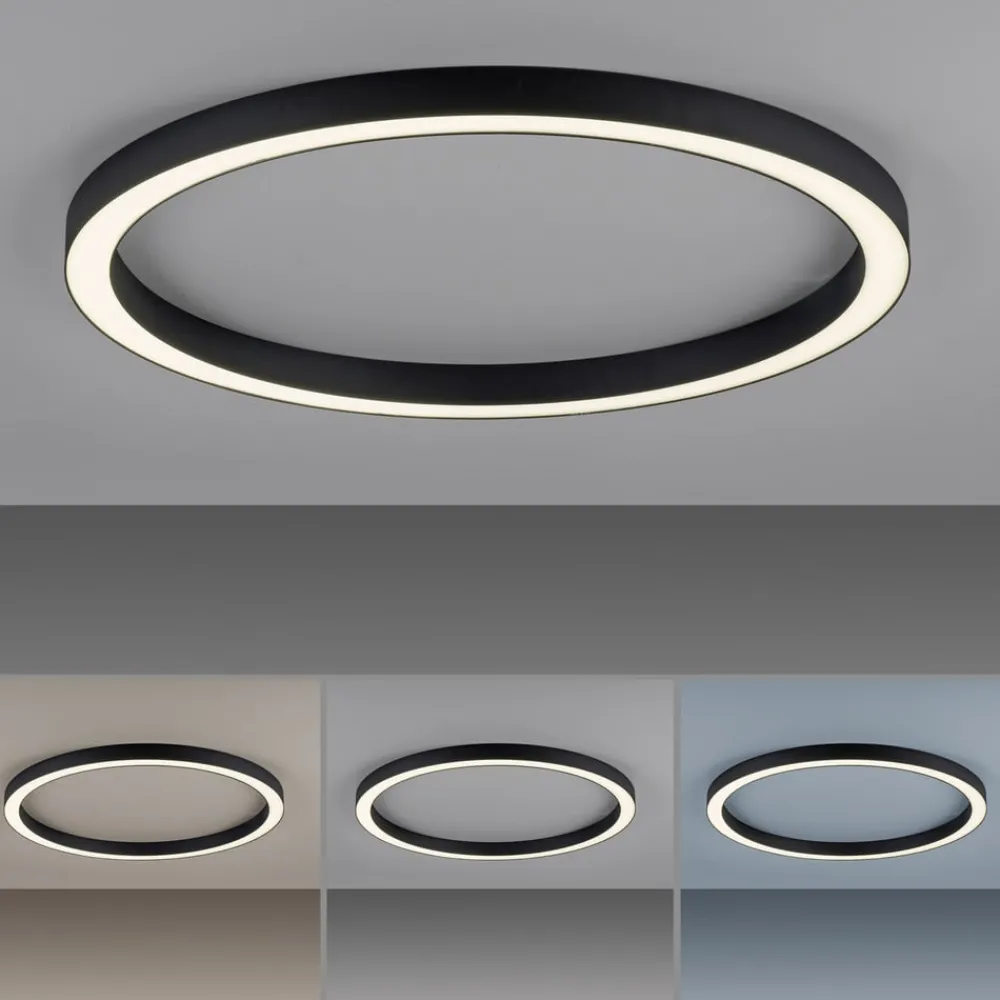 Loftlamper|Loftlamper ^ PURE LED-loftlampe Lines, Ø 70 cm, antracit, CCT, fjernbetjening