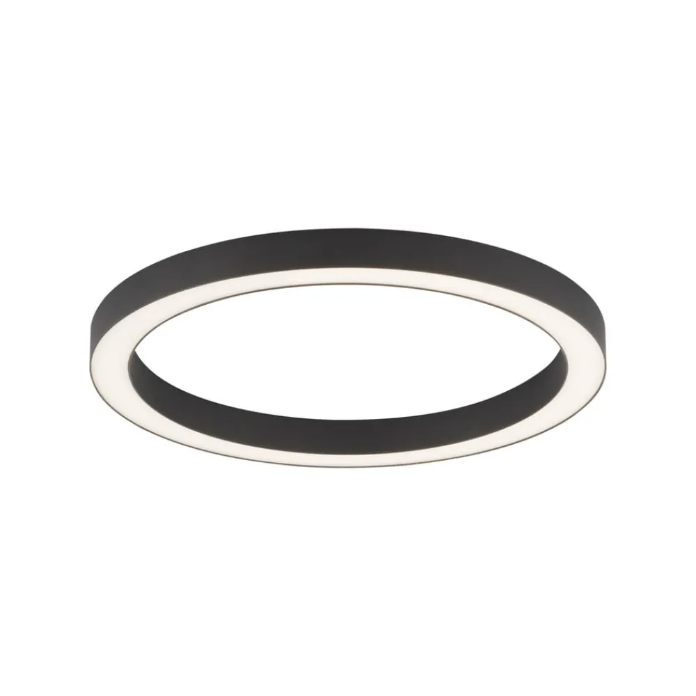 Loftlamper ^ PURE LED-loftlampe Lines, Ø 50 cm, antracit, CCT, fjernbetjening