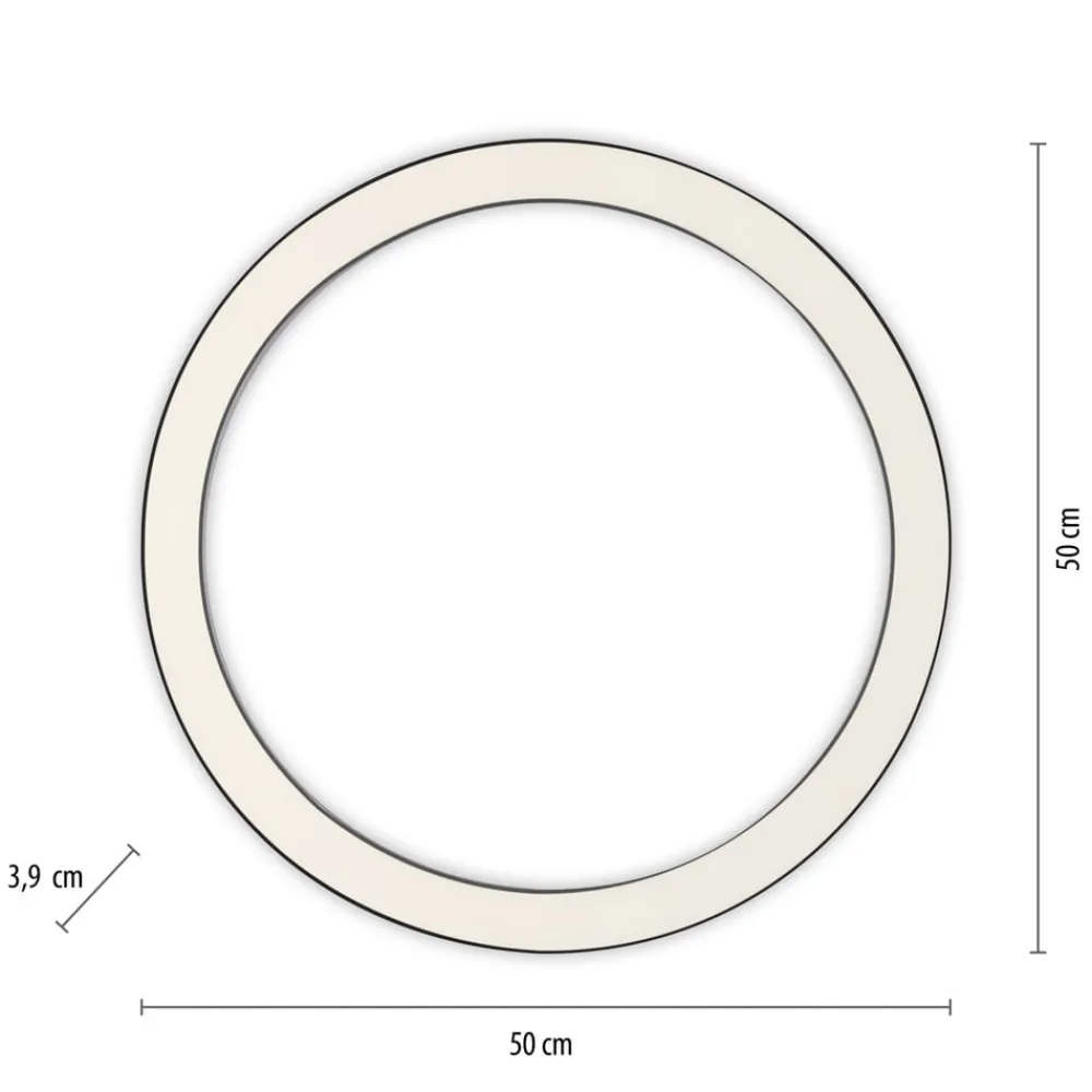 Loftlamper ^ PURE LED-loftlampe Lines, Ø 50 cm, antracit, CCT, fjernbetjening