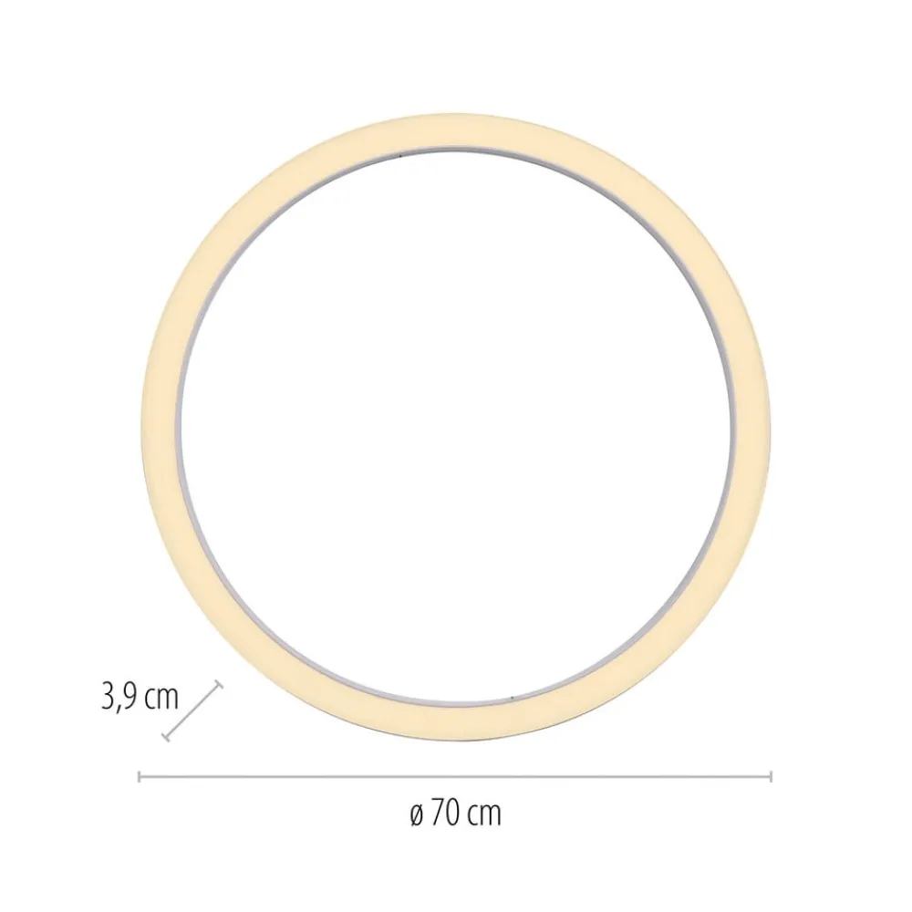 PURE Loftlamper|Loftlamper > LED-loftlampe Lines, Ø 70 cm, hvid, CCT-fjernbetjening