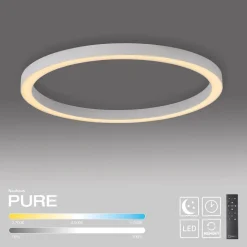 PURE Loftlamper|Loftlamper > LED-loftlampe Lines, Ø 70 cm, hvid, CCT-fjernbetjening