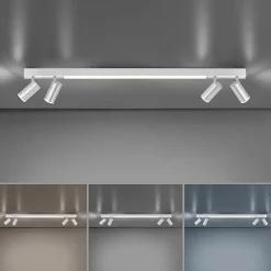 PURE Loftlamper > LED-loftlampe Lines, 120 cm, sølv, fjernbetjening