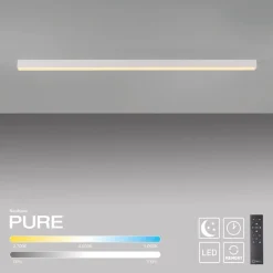 Gang|Loftlamper ^ PURE LED-loftlampe Lines, hvid, 110 cm, CCT, fjernbetjening