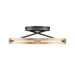 Loftlamper ^ PURE LED-loftlampe Loop messing/sort metal Ø 60 cm CCT