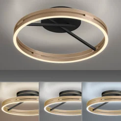 Loftlamper ^ PURE LED-loftlampe Loop messing/sort metal Ø 60 cm CCT