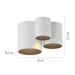 PURE Loftlamper > LED-loftlampe til badeværelset Point, hvid, længde 18 cm, 3 lyskilder
