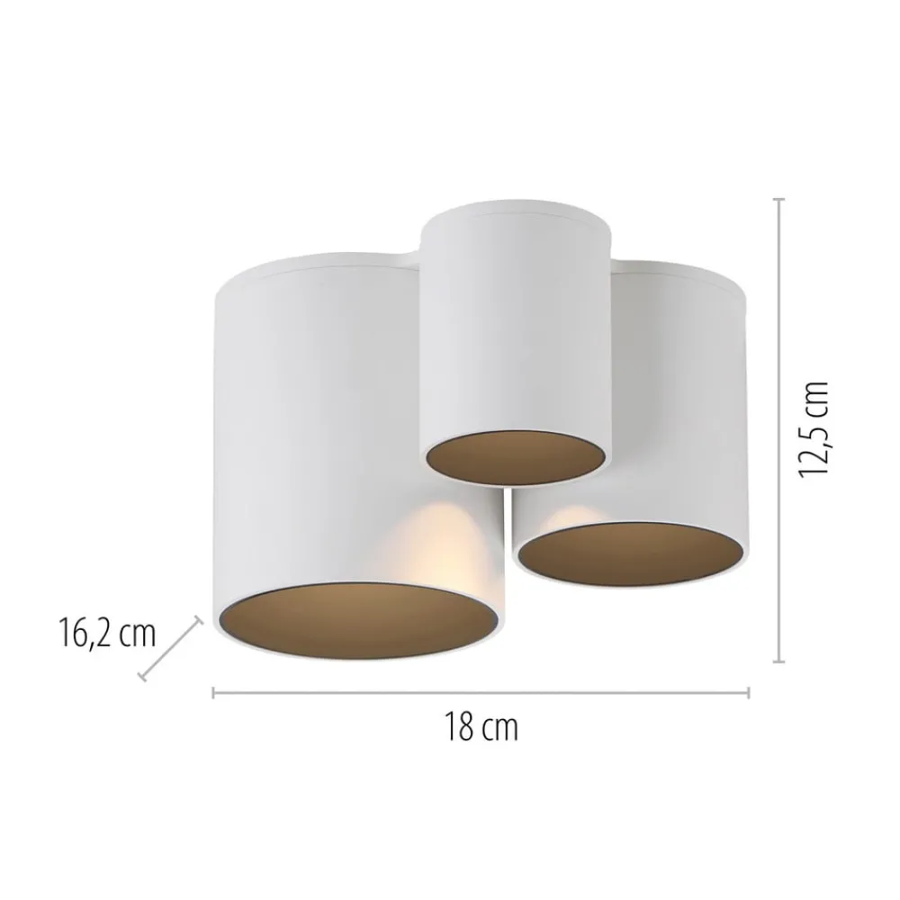 PURE Loftlamper > LED-loftlampe til badeværelset Point, hvid, længde 18 cm, 3 lyskilder